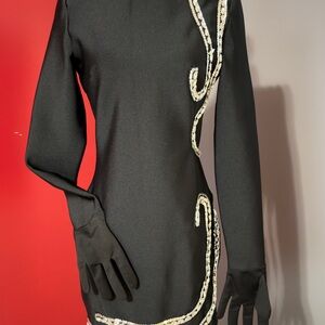 Elegant Black Mini Dress with Sequin Detailing